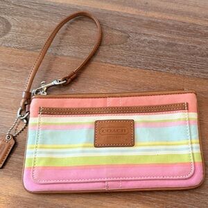 Coach Multicolor Striped Wristlet